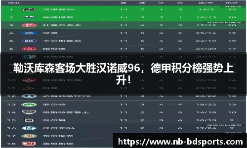 勒沃库森客场大胜汉诺威96，德甲积分榜强势上升！