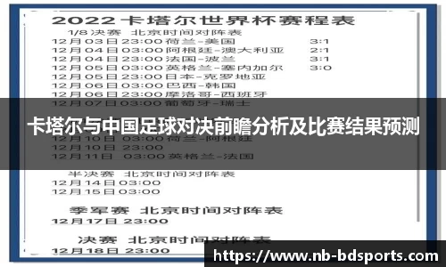 卡塔尔与中国足球对决前瞻分析及比赛结果预测